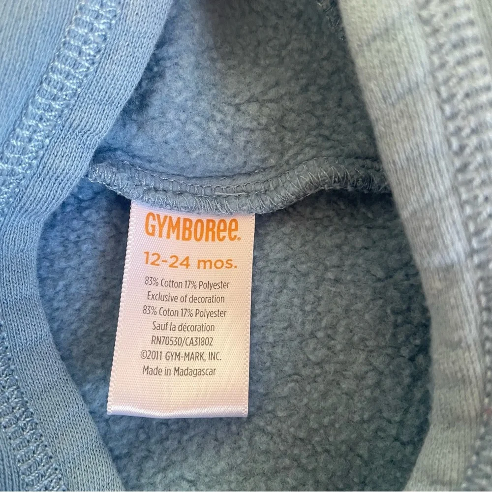 Gymboree Construction Crew Dump Truck Hoodie size 12-24 Months